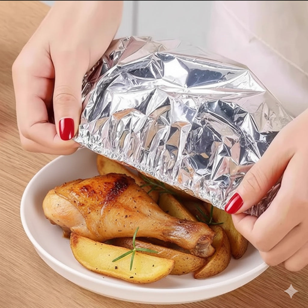 Copertura Termica Riutilizzabile in Alluminio LargoFoil® | Mantiene Caldo e Fresco il Cibo, Copertura in Alluminio Riutilizzabile Copertura Termica per Cibo, Copertura Isolante Alimentare, Foil per Microonde.