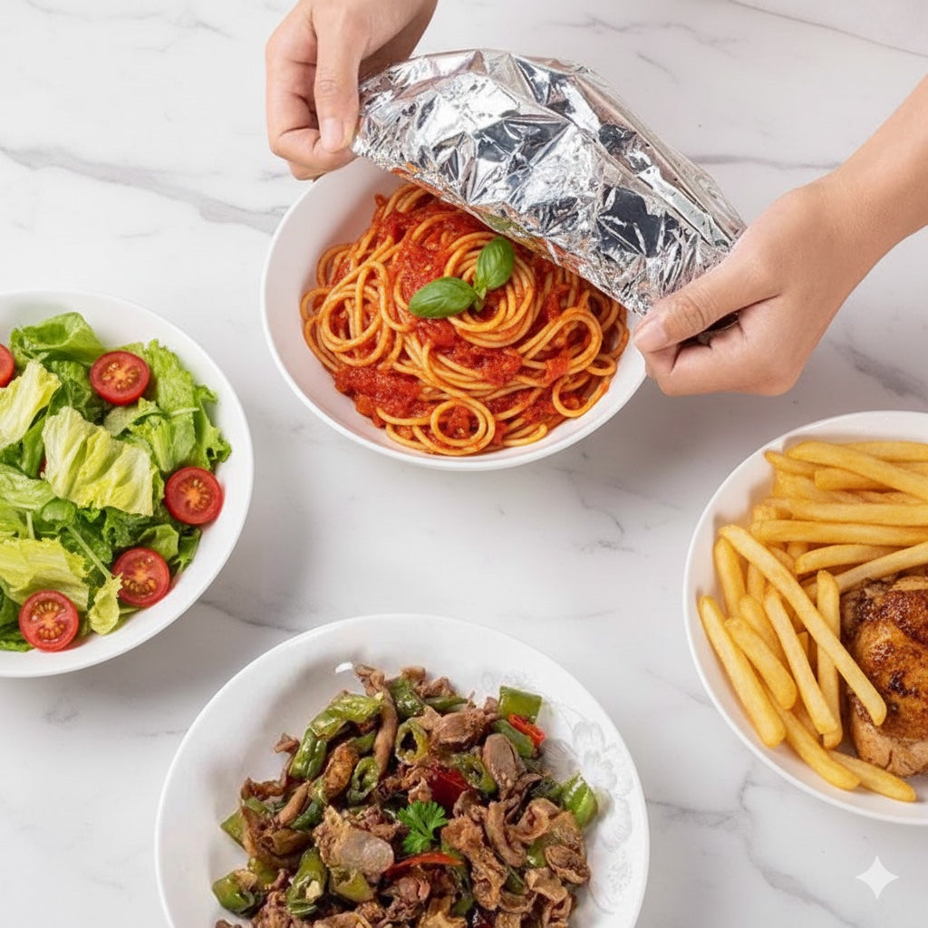 Copertura Termica Riutilizzabile in Alluminio LargoFoil® | Mantiene Caldo e Fresco il Cibo, Copertura in Alluminio Riutilizzabile Copertura Termica per Cibo, Copertura Isolante Alimentare, Foil per Microonde.